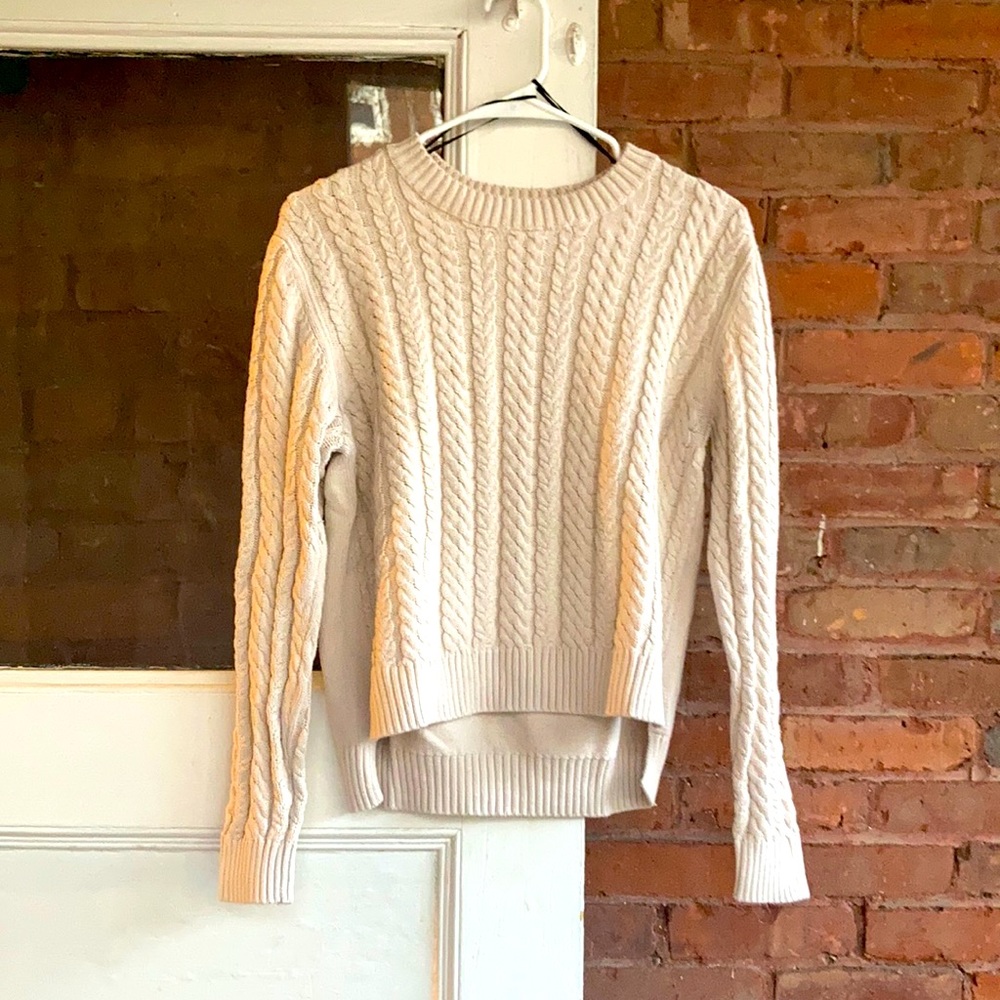 Off White Braided High Low Sweater